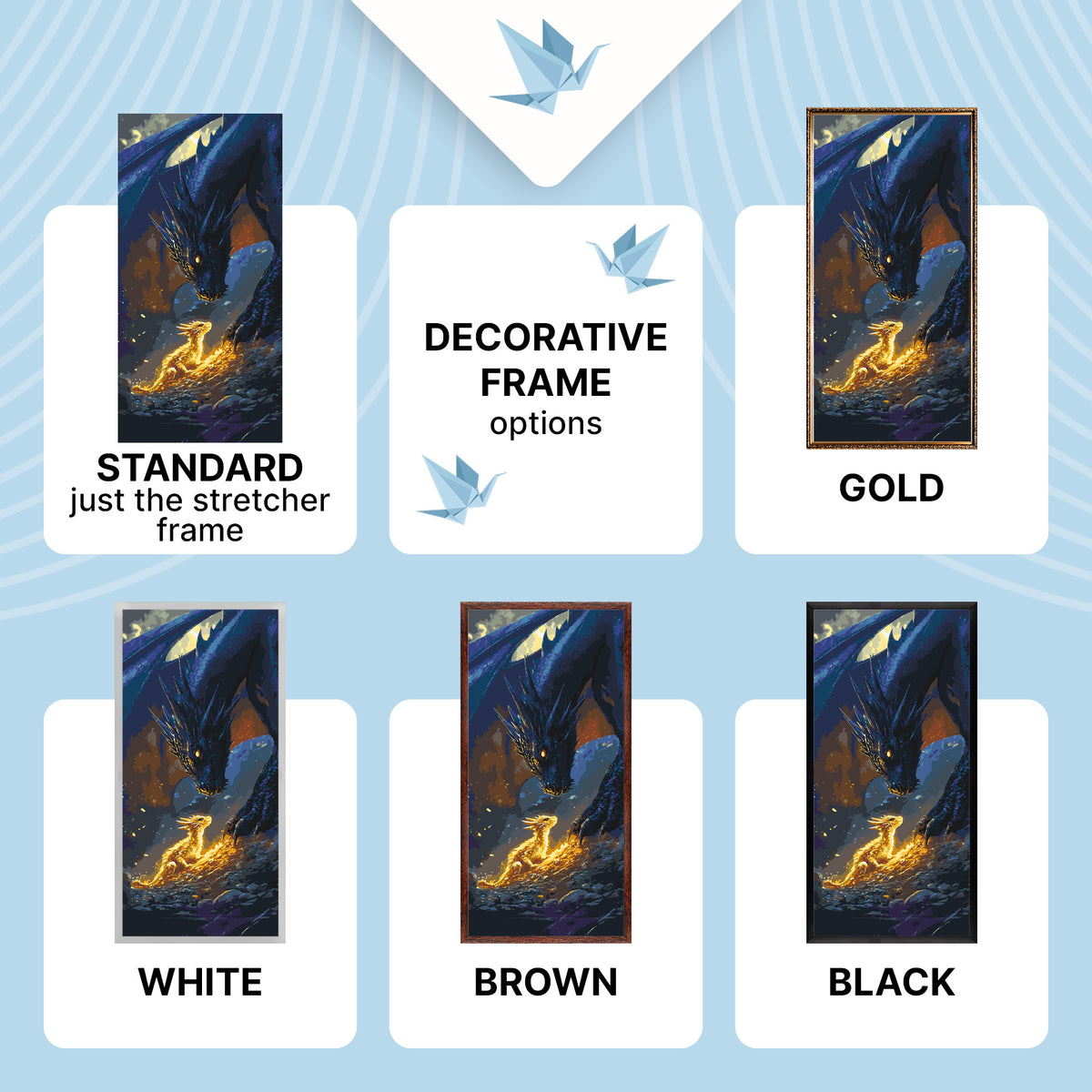 Pictură pe numere pe șasiu 40×80 cm – Fourth Wing, întâlnirea cu dragonul cu culori metalice – Fantasy/Eroi de film/Animale – LW 5140