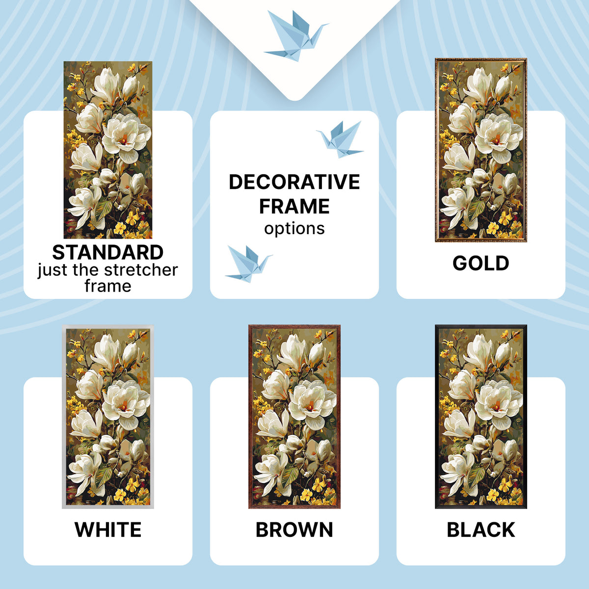 Pictură pe numere pe șasiu 40×80 cm – Magnolie înflorită – Flori – LW 5194