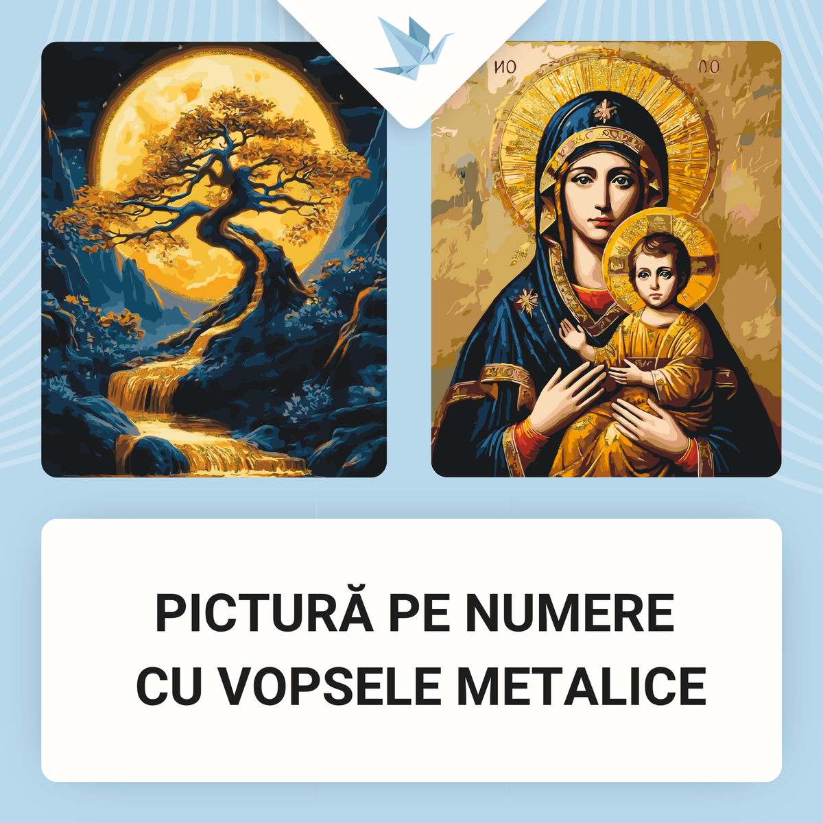 Pictură pe numere cu culori metalice