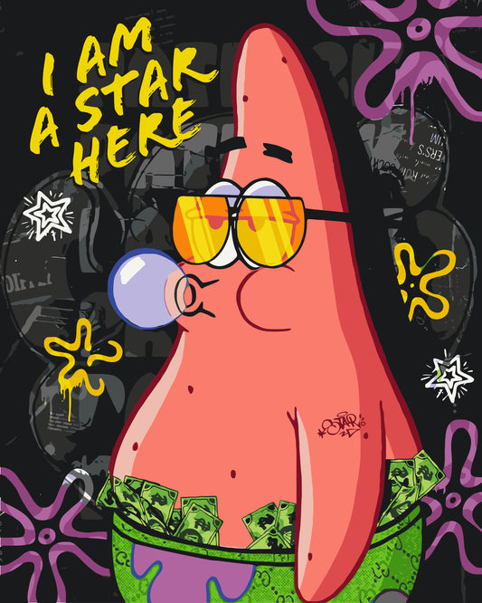 Pictură pe numere – Patrick din SpongeBob, I am a star here