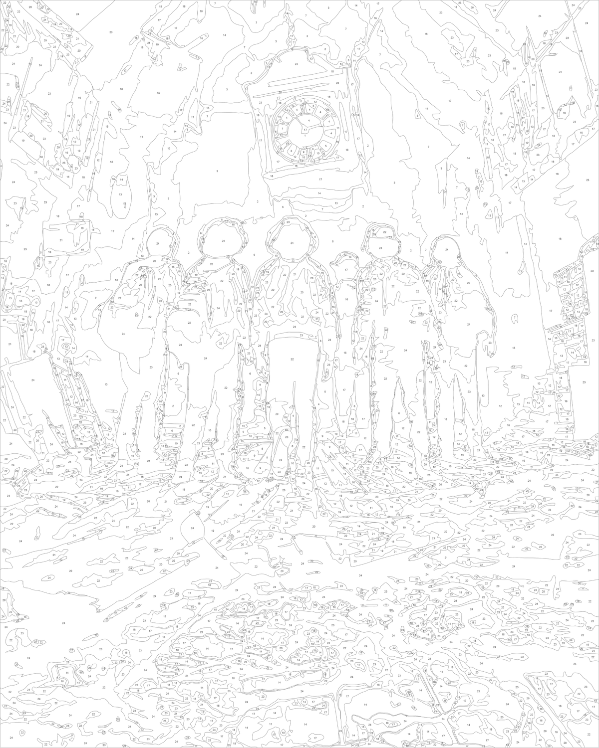 Pictură pe numere pe șasiu 40×50 cm – Stranger Things – Eroi de film – LW 194-01