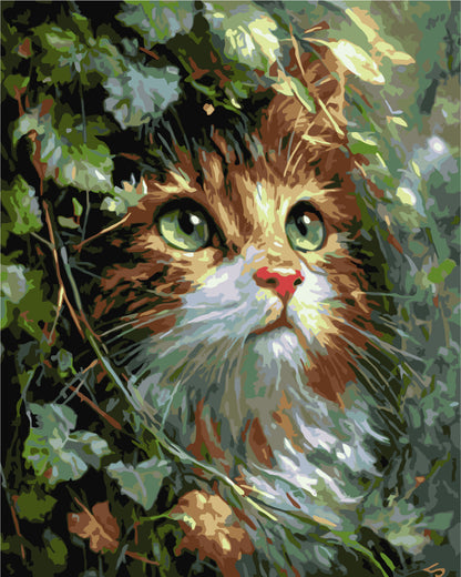 Pictură pe numere pe șasiu 40×50 cm – Pisoi cu ochi de smarald – Animale – LW 2002-01