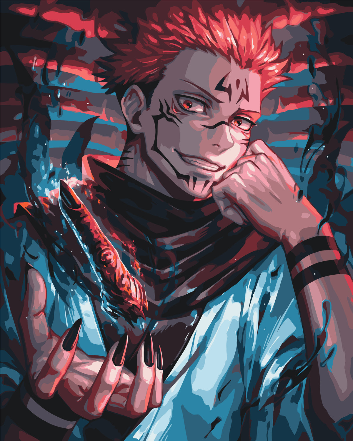Pictură pe numere – Ryomen Sukuna (Jujutsu Kaisen)