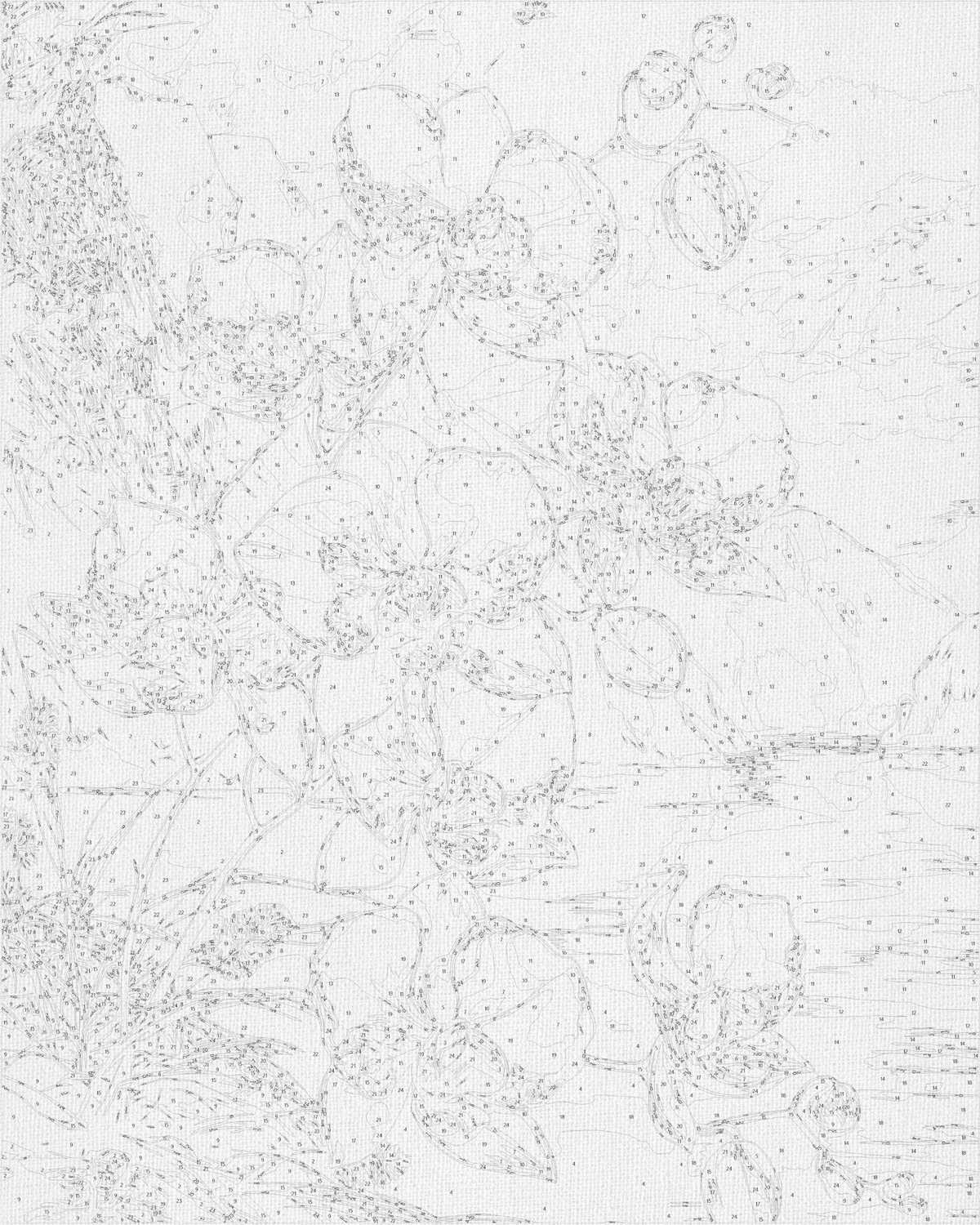Pictură pe numere pe șasiu 40×50 cm – Orhidee cu culori metalice – Flori/Peisaj – LW 30311