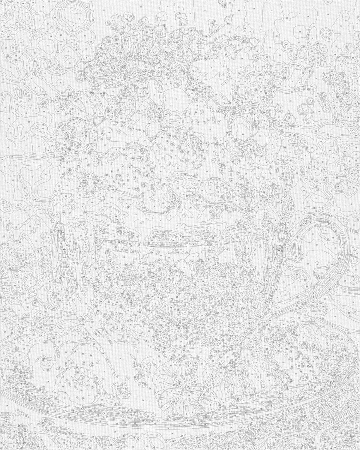 Pictură pe numere pe șasiu 40×50 cm – Armonie de fructe de pădure – Natură statică/Flori – LW 3038-01