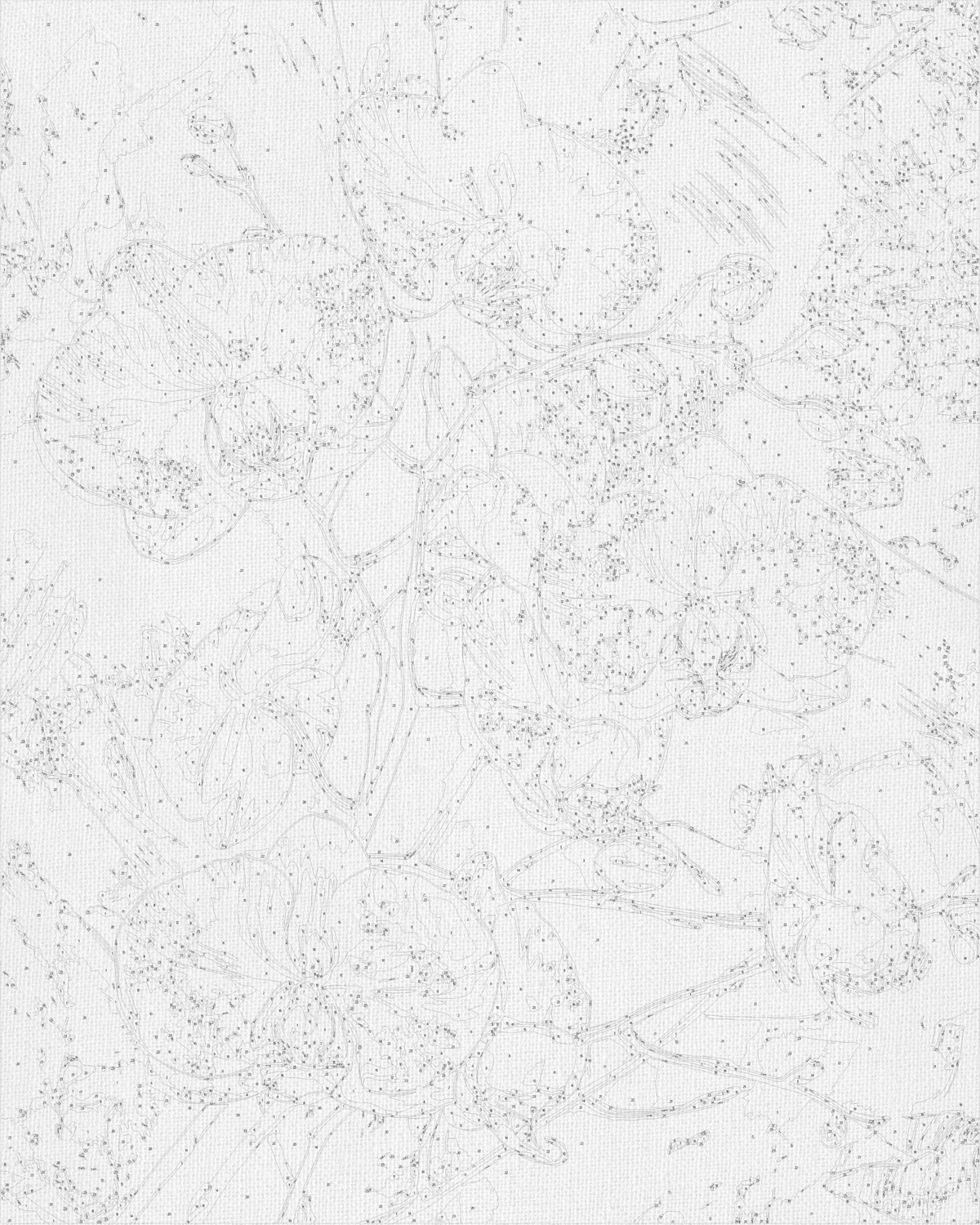Pictură pe numere pe șasiu 40×50 cm – Floare de orhidee pe fundal albastru cu culori metalice – Flori – LW 30431