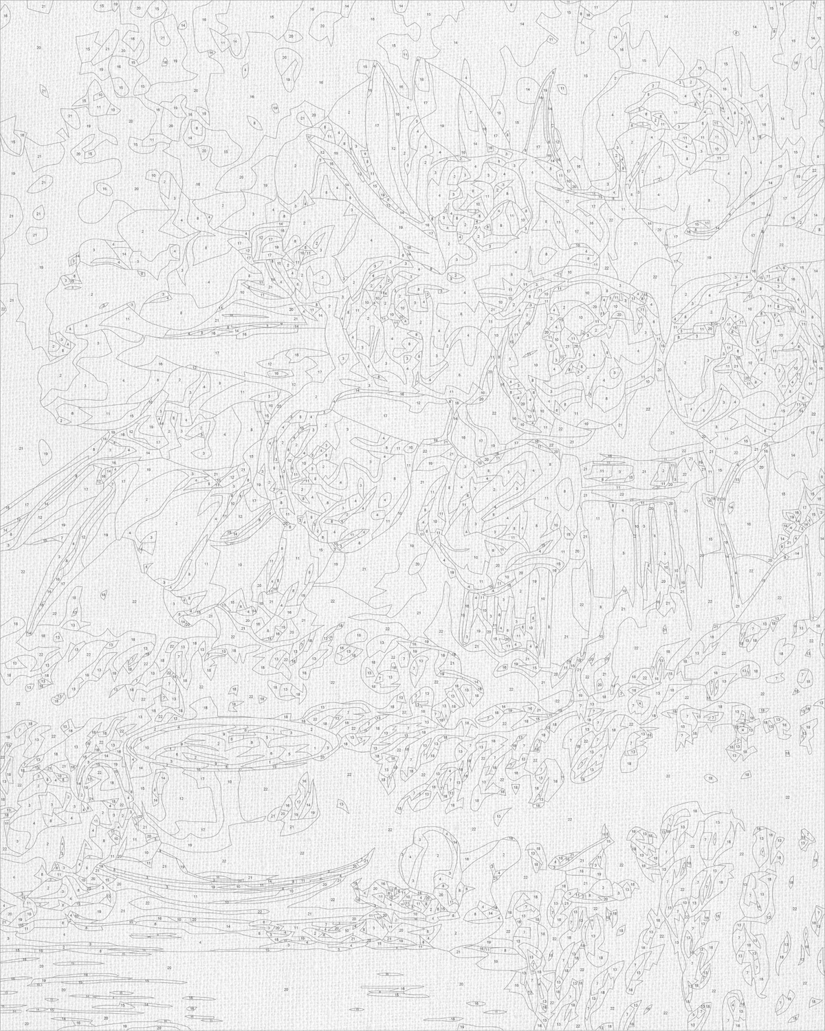 Pictură pe numere pe șasiu 40×50 cm – Flori cu cafea – Flori/Natură statică – LW 30980-01