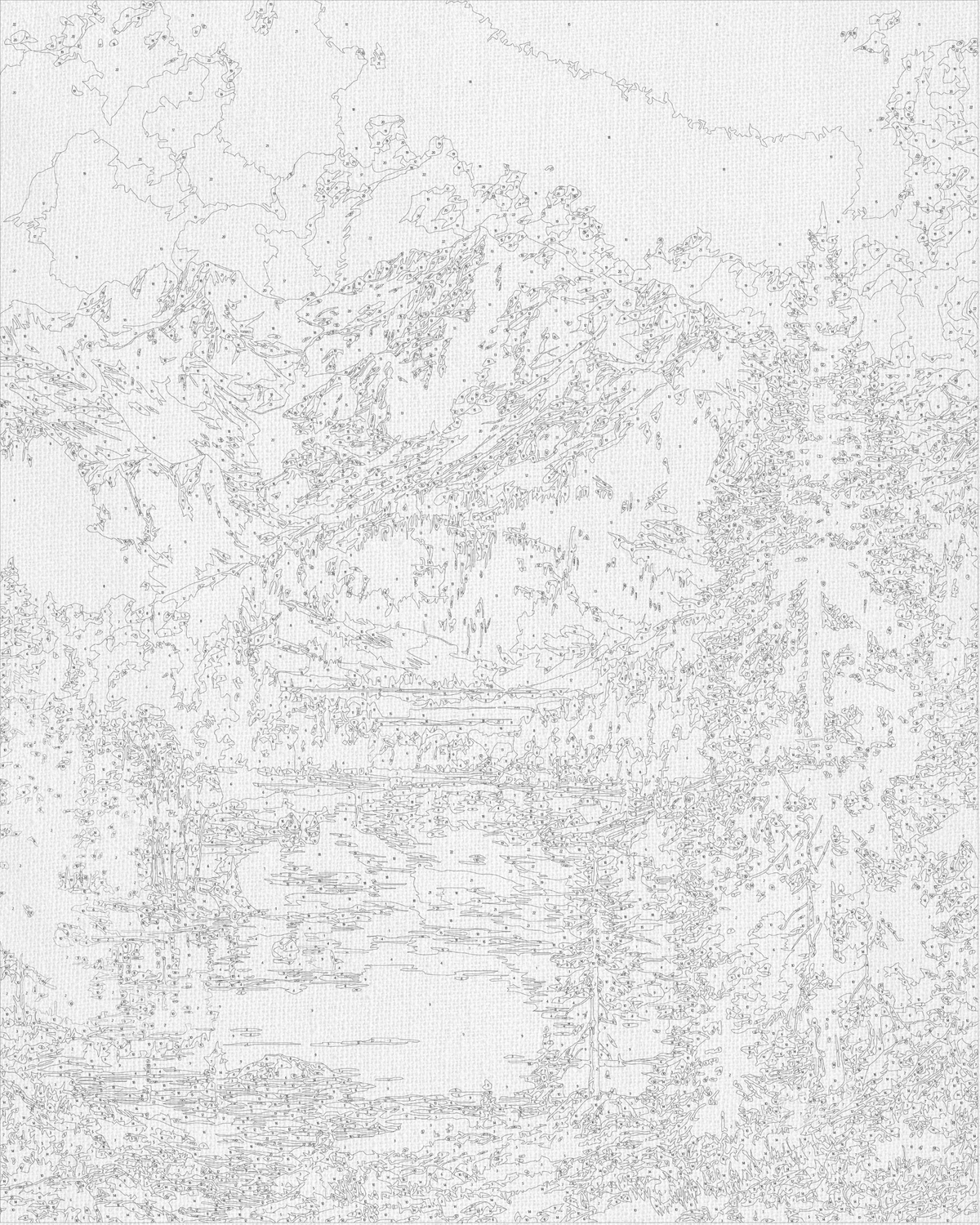 Pictură pe numere pe șasiu 40×50 cm – Liniște montană – Peisaj – LW 30990