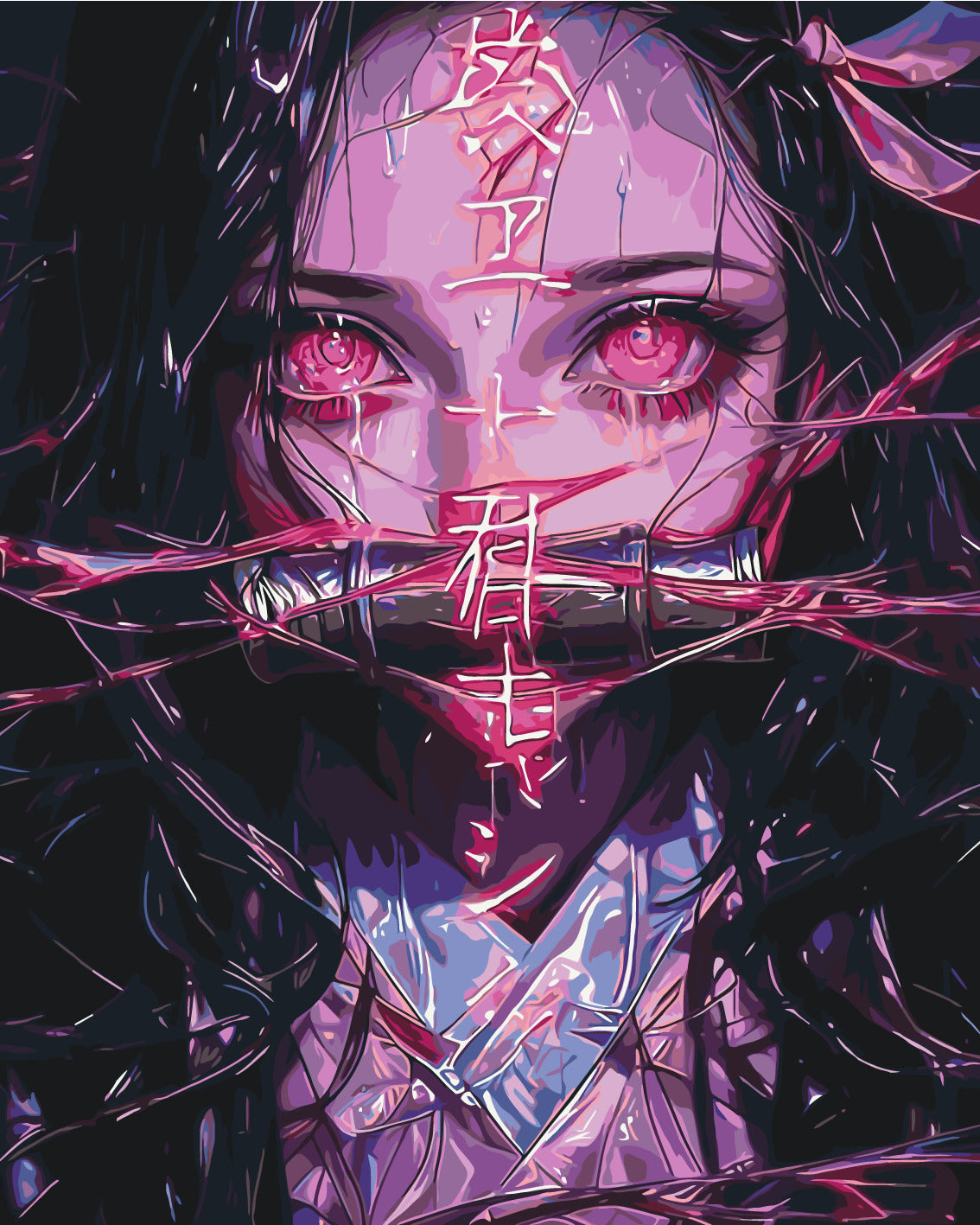 Pictură pe numere pe șasiu 40×50 cm – Nezuko Kamado (Demon Slayer) – Anime – LW 31519