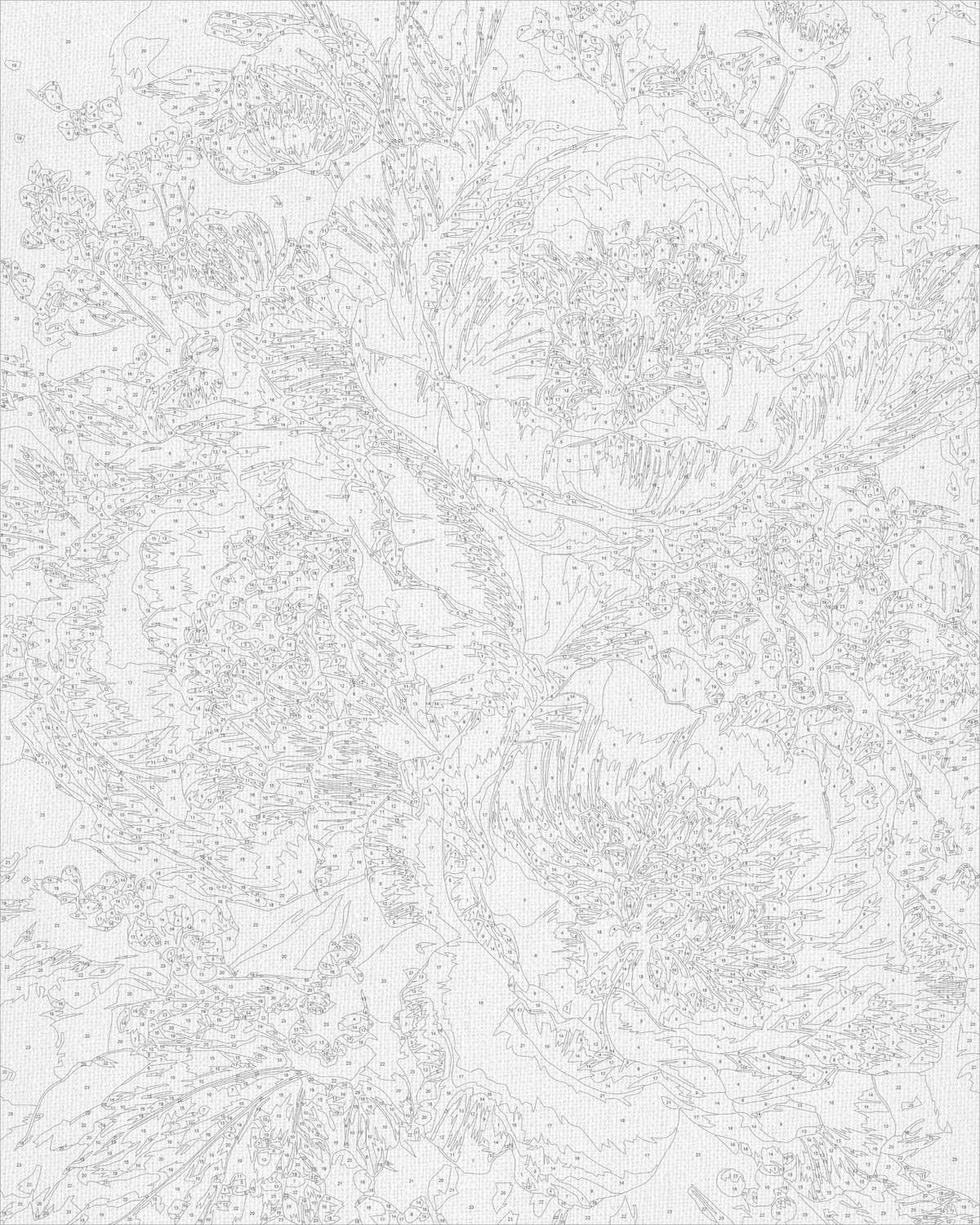 Pictură pe numere pe șasiu 40×50 cm – Bujori bogați cu culori metalice – Flori – LW 3154-01