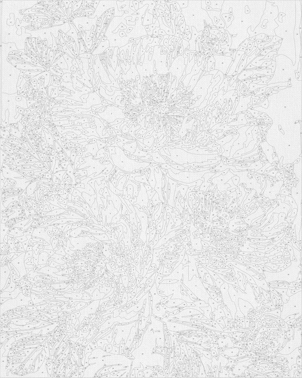Pictură pe numere pe șasiu 40×50 cm – Bujori bej cu culori metalice – Flori – LW 3159-01