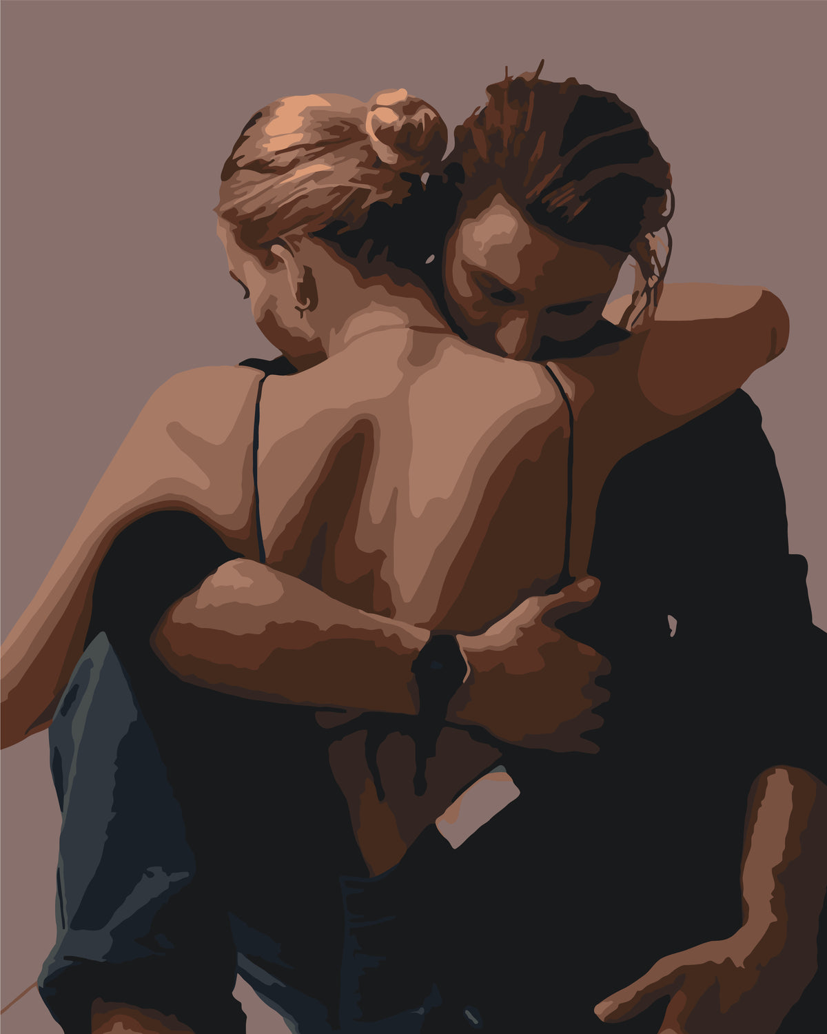 Pictură pe numere pe șasiu 40×50 cm – Cuplu îmbrățișat 18+ – Oameni – LW 3166