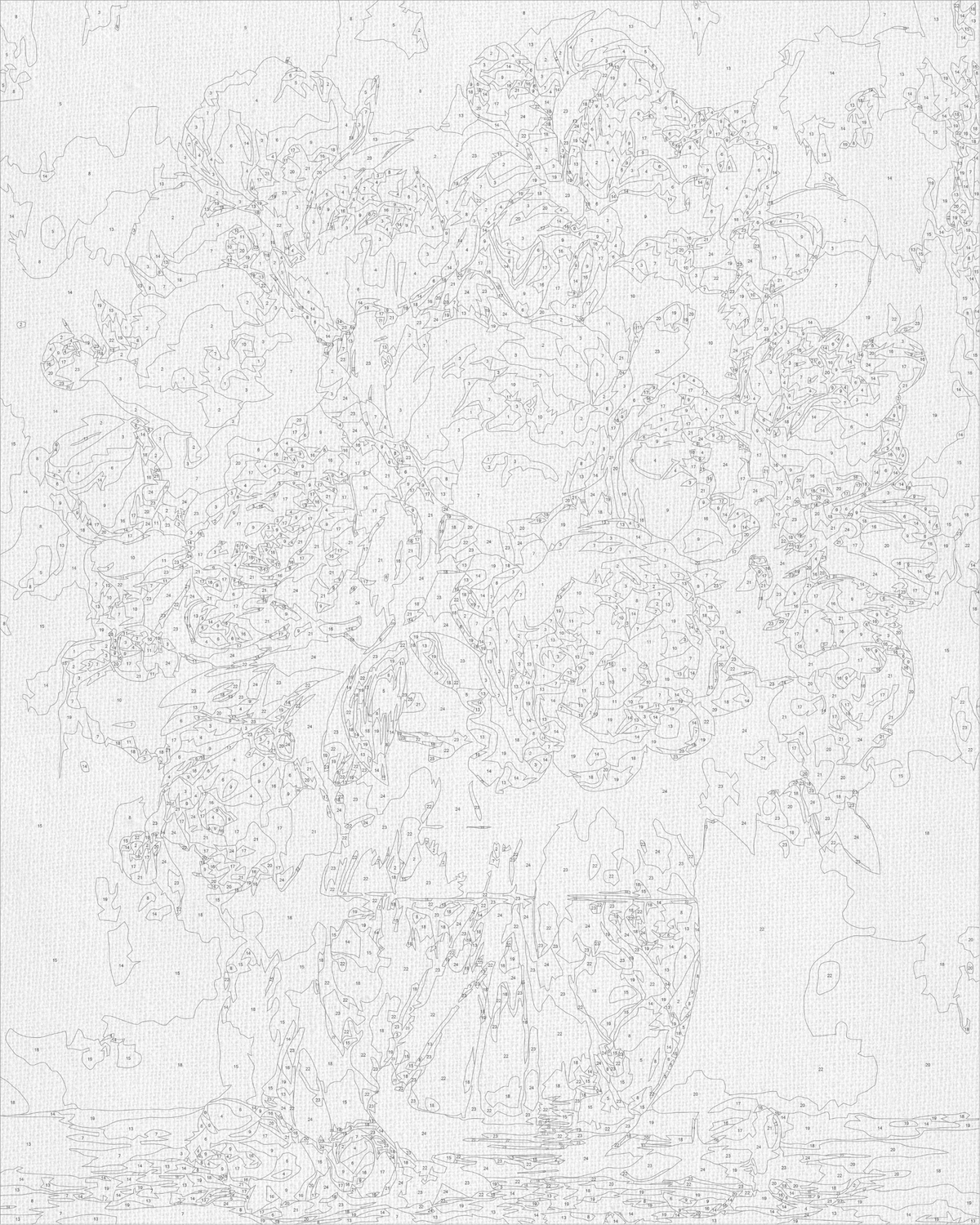 Pictură pe numere pe șasiu 40×50 cm – Bujori în vază – Flori/Natură statică – LW 3167-01