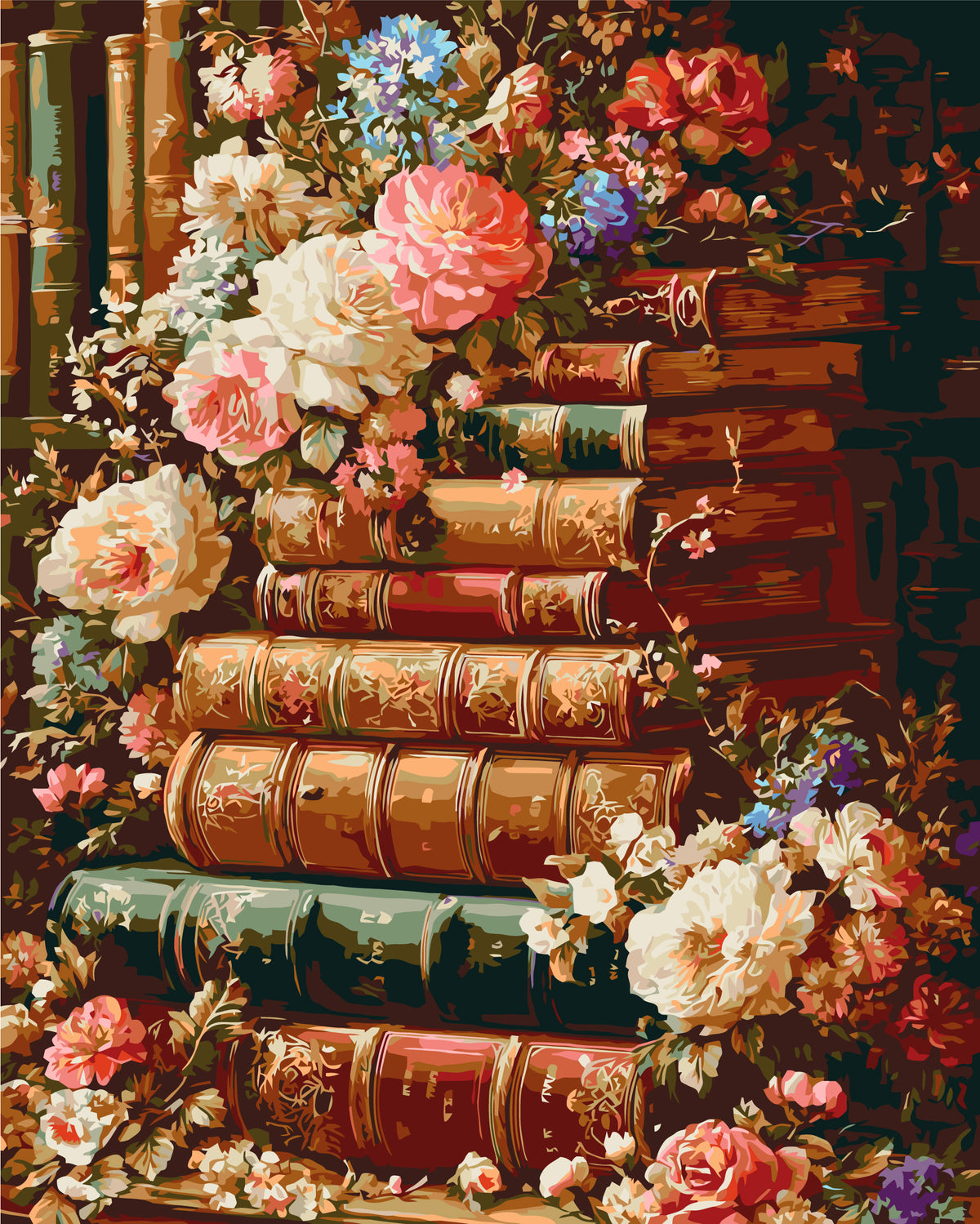 Pictură pe numere – grădină literară, cărți și flori