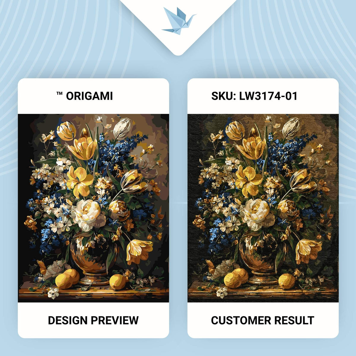 Pictură pe numere pe șasiu 40×50 cm – Buchet bogat în vază – Flori/Natură statică – LW 3174-01