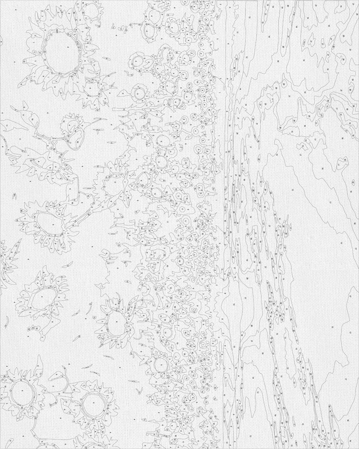 Pictură pe numere pe șasiu 40×50 cm – Câmp de floarea-soarelui – Peisaj/Flori – LW 3175