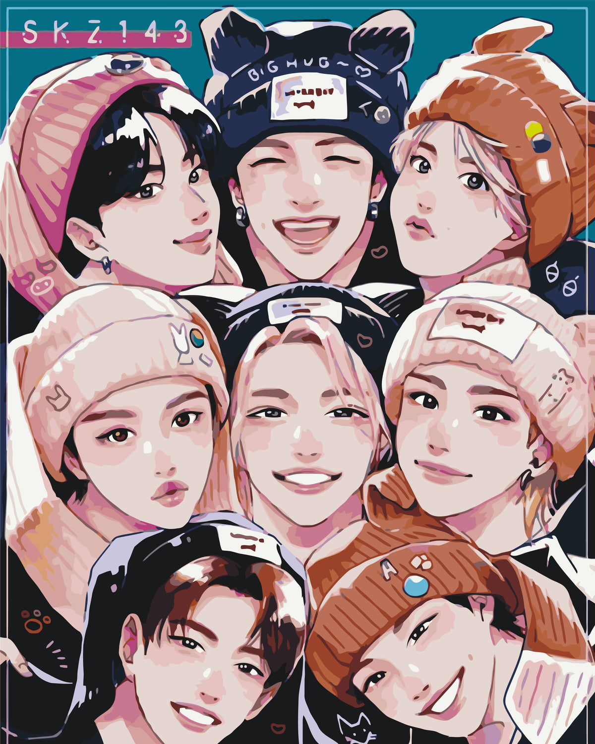 Pictură pe numere – trupa K-pop Stray Kids