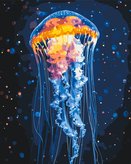 Pictură pe numere – meduză strălucitoare