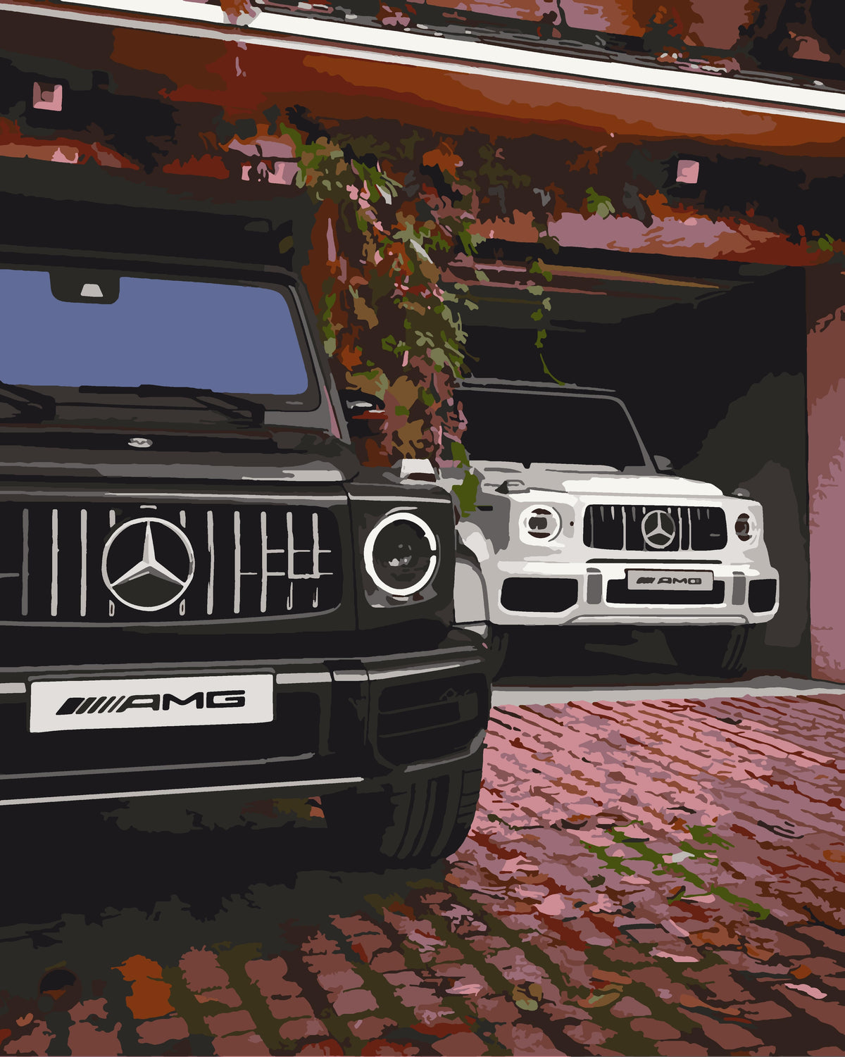 Pictură pe numere pe șasiu 40×50 cm – Mercedes G-Class AMG – Mașini – LW 32060