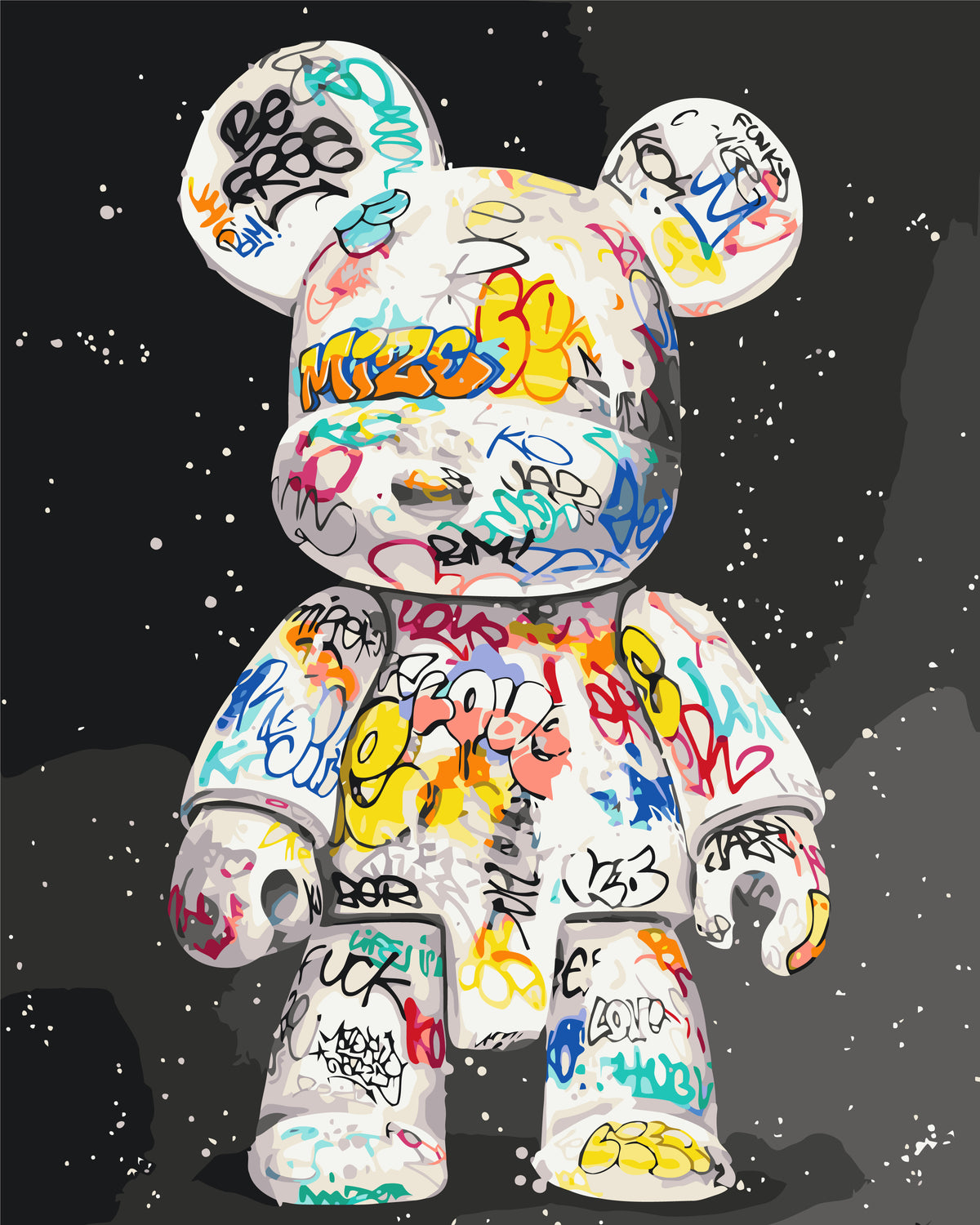 Pictură pe numere – Bearbrick cu graffiti