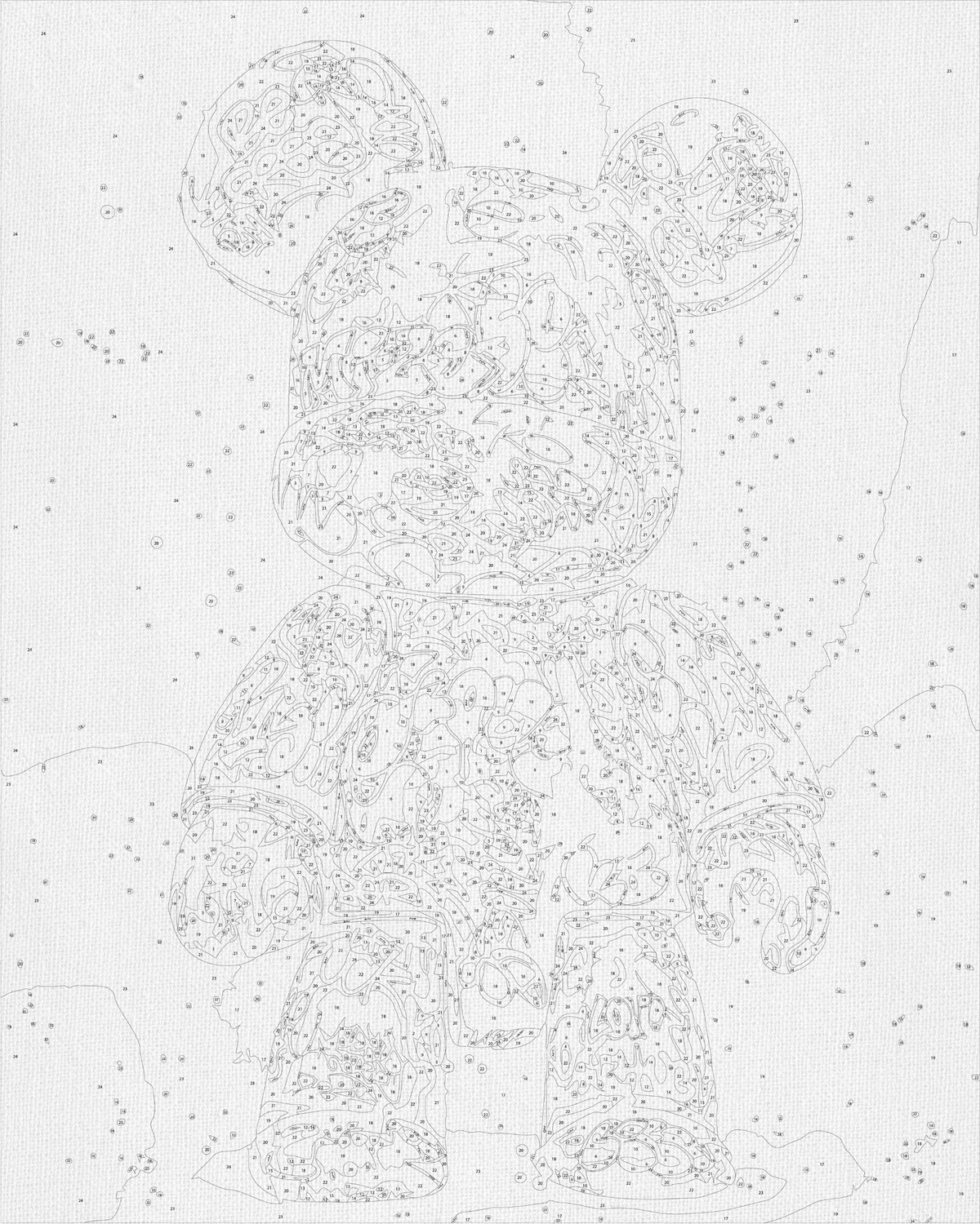 Pictură pe numere pe șasiu 40×50 cm – Bearbrick – Eroi de film – LW 32320