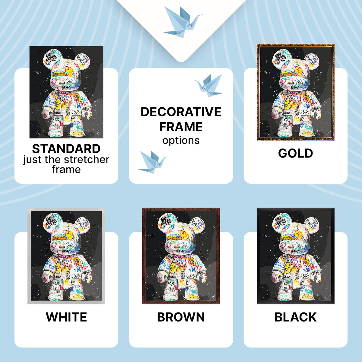 Pictură pe numere pe șasiu 40×50 cm – Bearbrick – Eroi de film – LW 32320