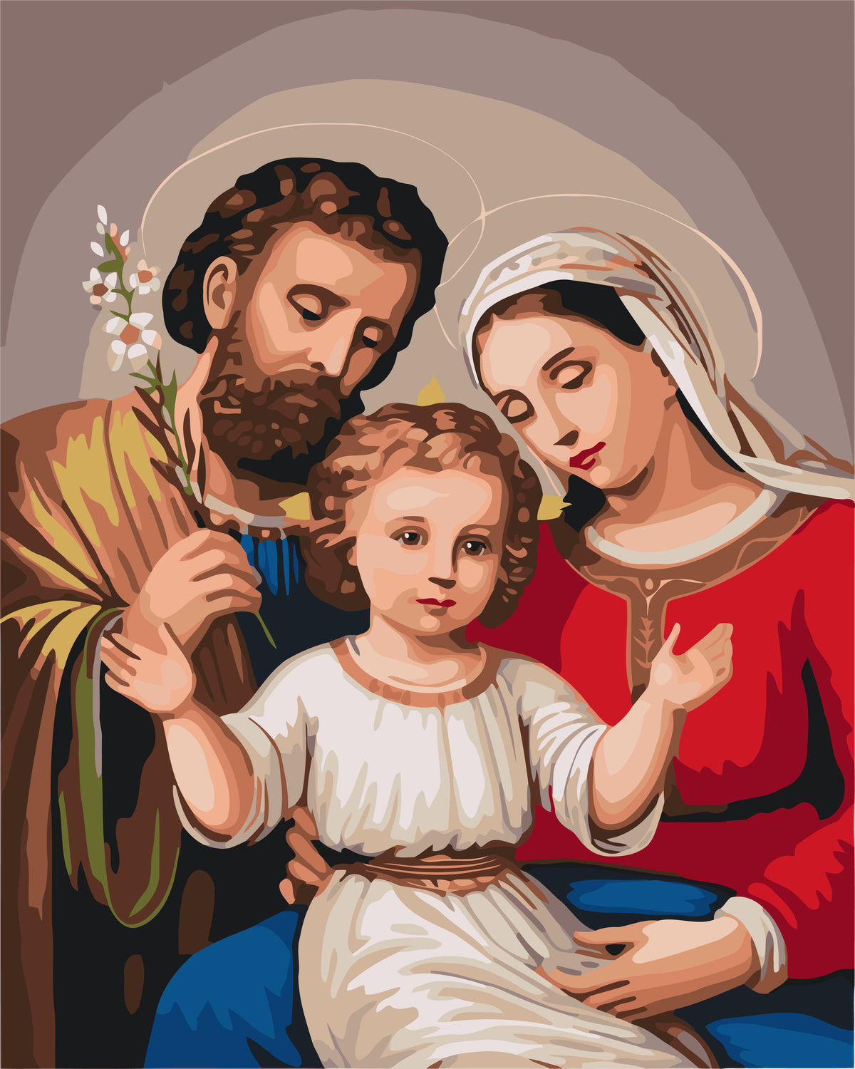 Pictură pe numere pe șasiu 40×50 cm – Sfânta Familie – Religie – LW 3243