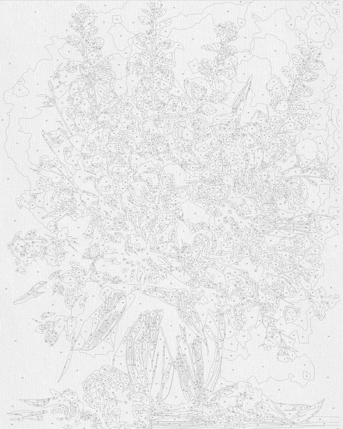 Pictură pe numere pe șasiu 40×50 cm – Buchet fermecător – Flori – LW 3298-01
