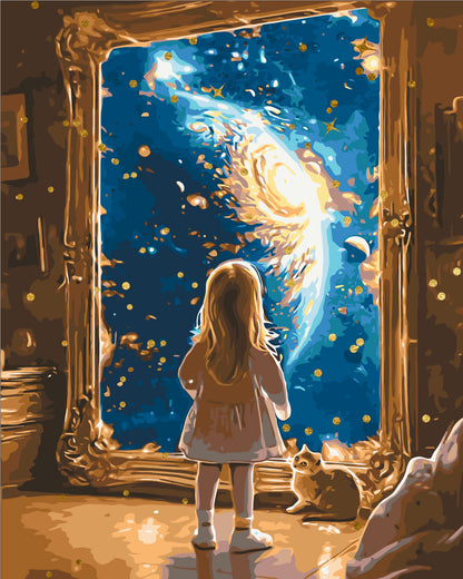 Pictură pe numere pe șasiu 40×50 cm – Portal spre cosmos – Peisaj/Animale/Oameni/Spațiu – LW 3306
