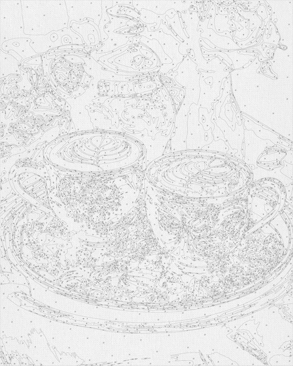 Pictură pe numere pe șasiu 40×50 cm – Cafea aromată cu culori metalice – Natură statică – LW 3307
