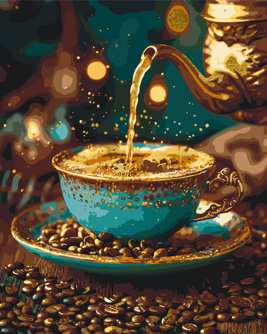 Pictură pe numere – cafea cu scorțișoară