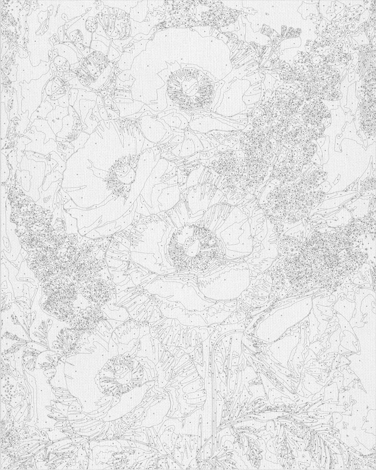 Pictură pe numere pe șasiu 40×50 cm – Flori nobile cu culori metalice – Flori – LW 3336