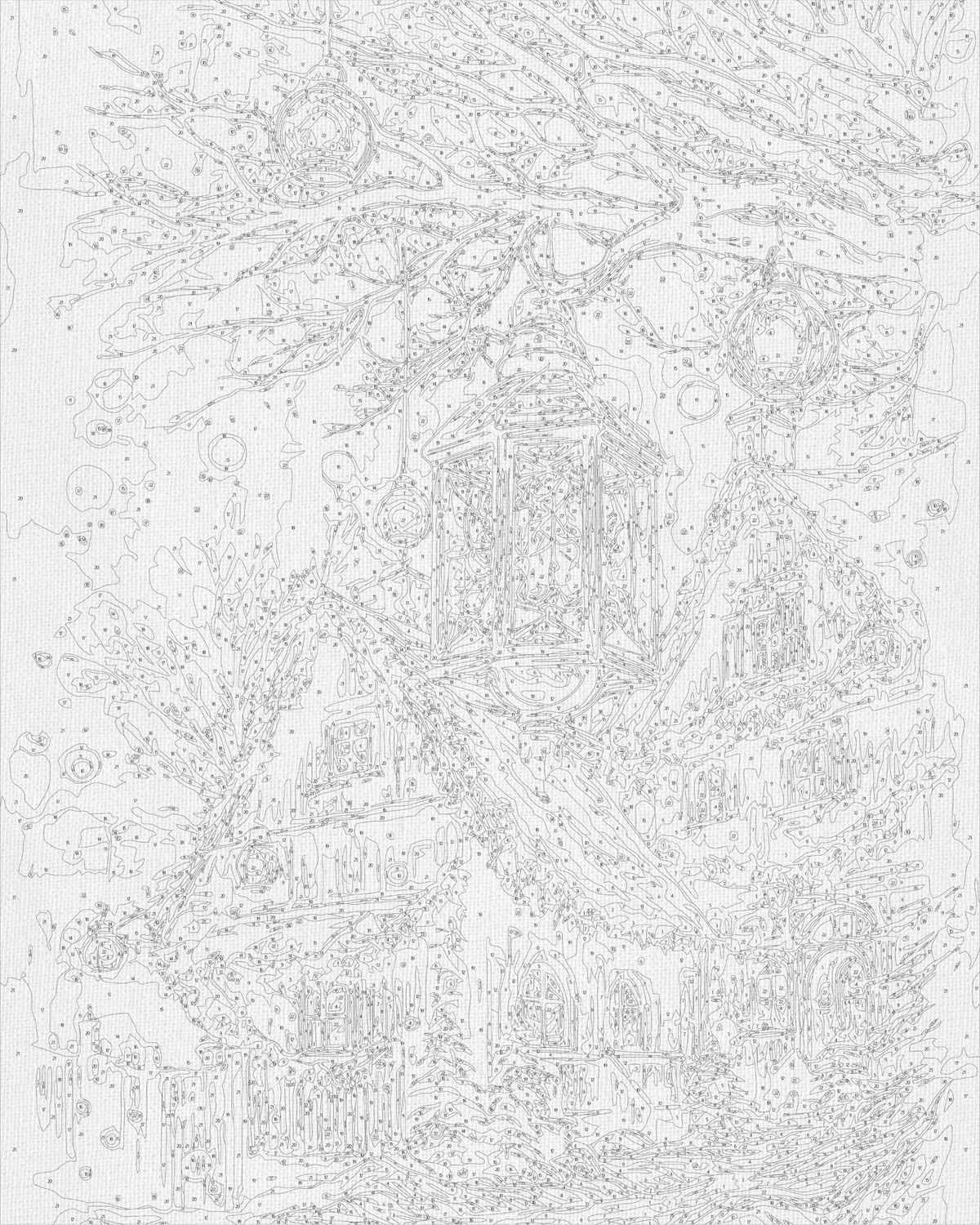 Pictură pe numere pe șasiu 40×50 cm – Atmosferă de Anul Nou – Iarnă/Crăciun/Peisaj – LW 3416