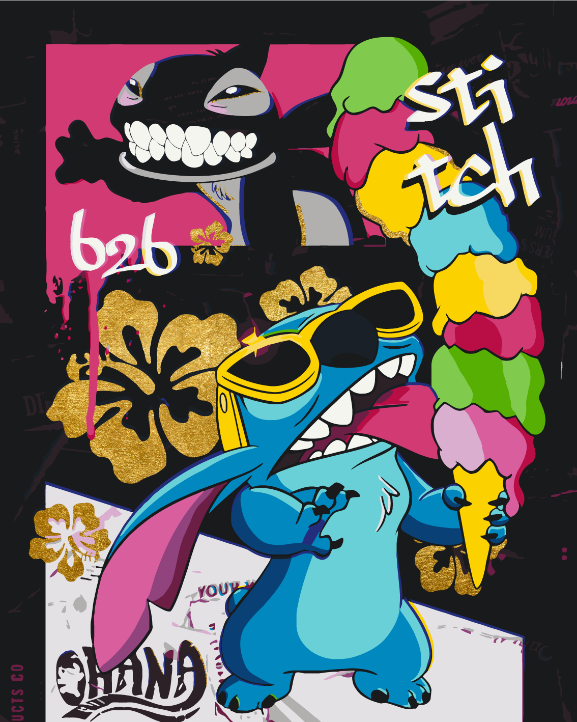 Pictură pe numere – Stitch cu înghețată