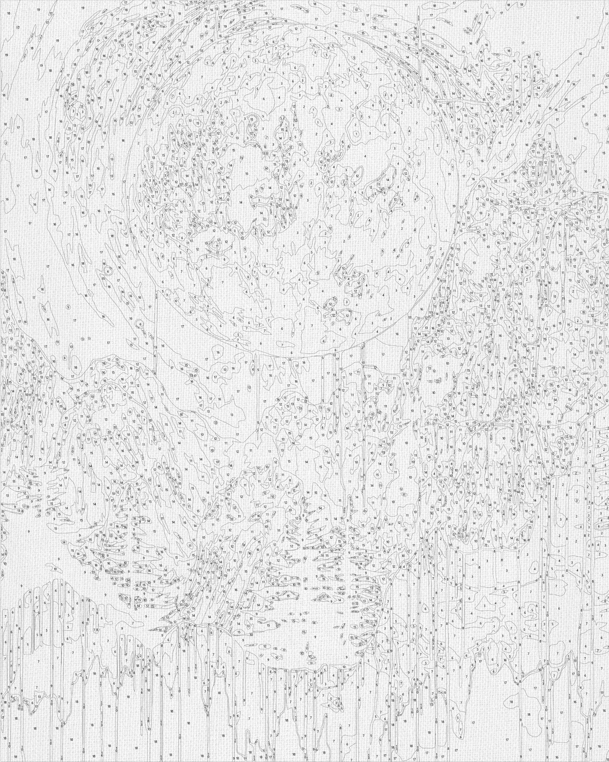 Pictură pe numere pe șasiu 40×50 cm – Munți misterioși cu culori metalice – Peisaj – LW 3426