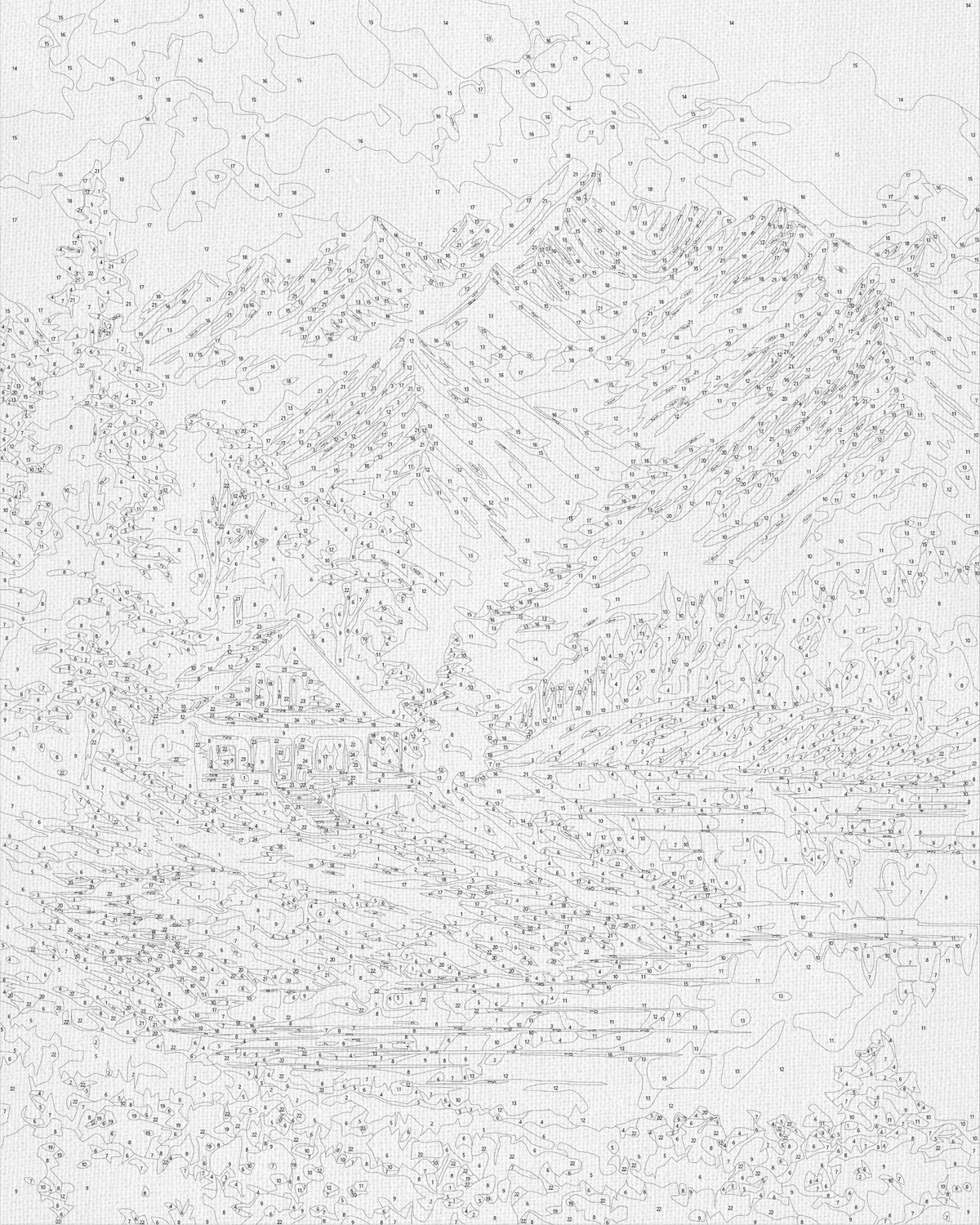 Pictură pe numere pe șasiu 40×50 cm – Peisaj montan – Peisaj – LW 3437