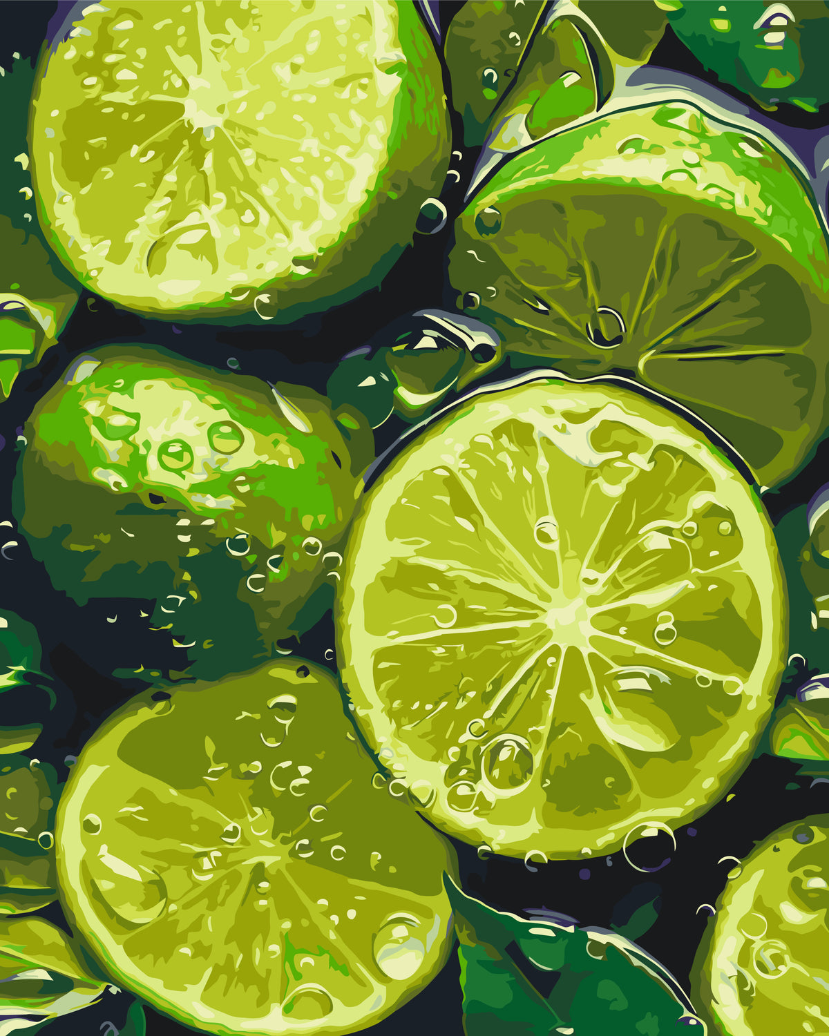 Pictură pe numere – lime zemoase