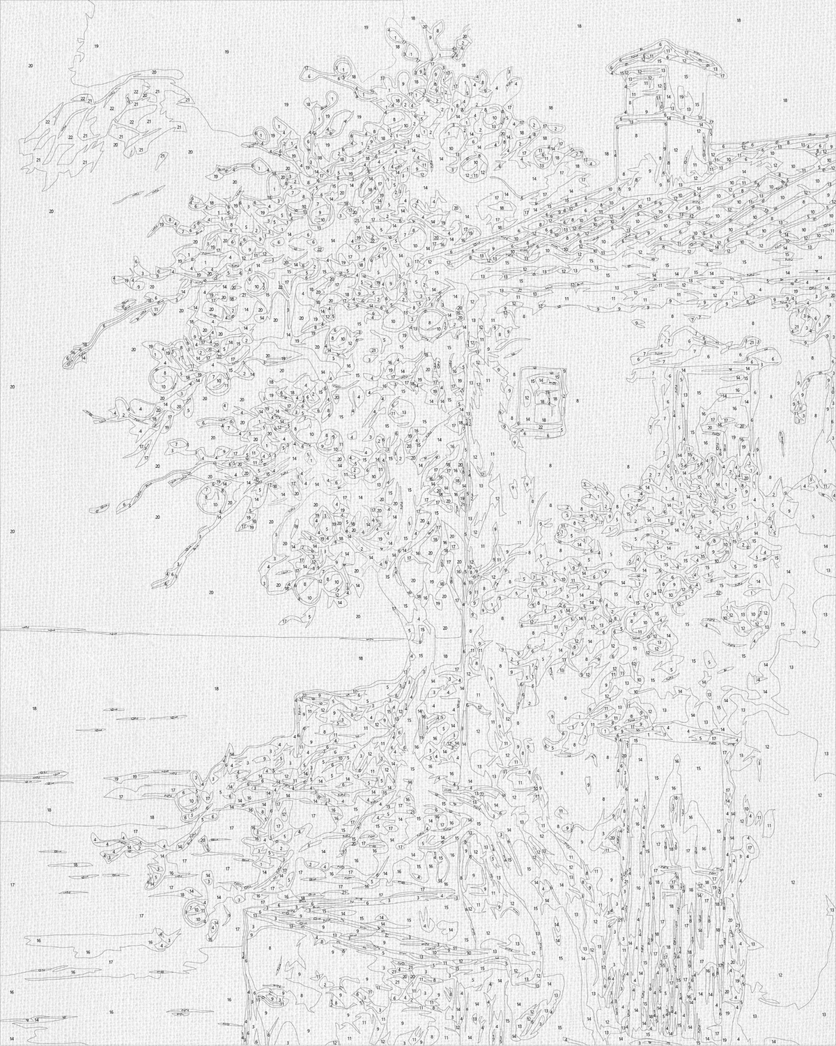 Pictură pe numere pe șasiu 40×50 cm – Peisaj italian de vară – Peisaj – LW 3441