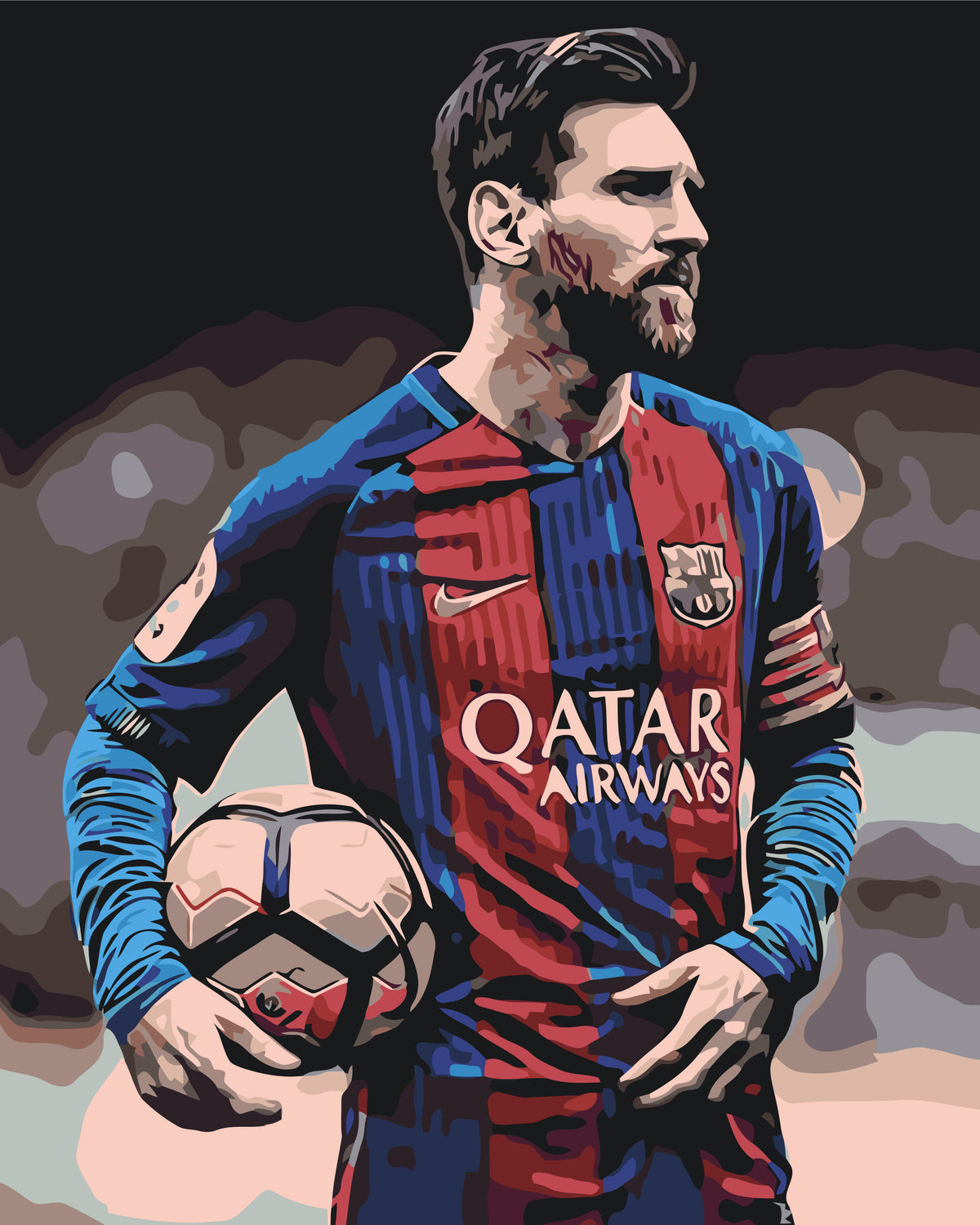 Pictură pe numere pe șasiu 40×50 cm – Fotbalistul Lionel Messi – Oameni – LW 345