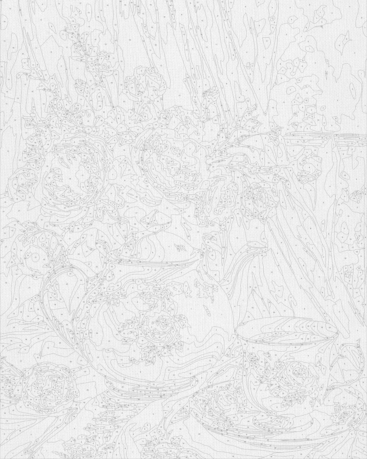 Pictură pe numere pe șasiu 40×50 cm – Ceai cu flori – Flori/Natură statică – LW 3506