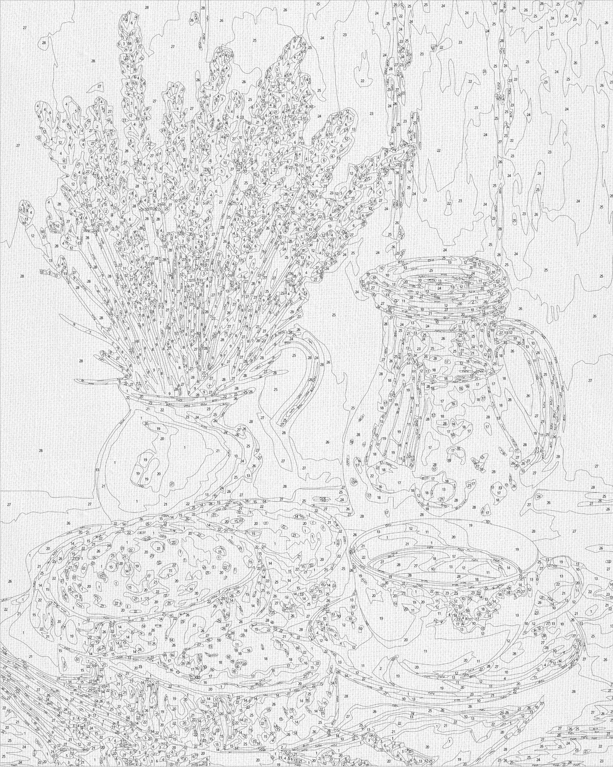 Pictură pe numere pe șasiu 40×50 cm – Natură statică cu levănțică – Flori – LW 3519
