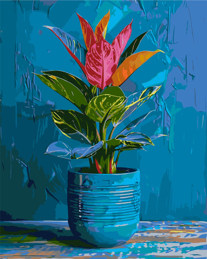 Pictură pe numere pe șasiu 40×50 cm – Plantă tropicală – Flori – LW 3535