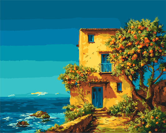 Pictură pe numere – dimineață italiană la mare