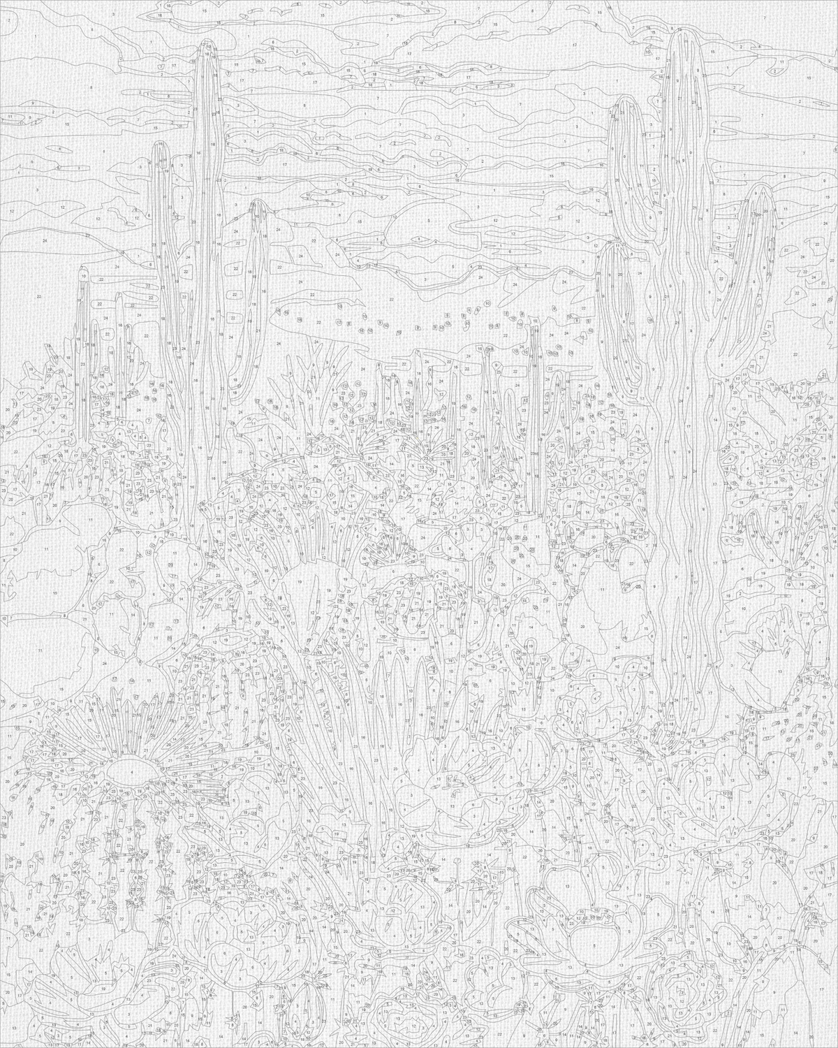Pictură pe numere pe șasiu 40×50 cm – Soare deasupra Saharei – Peisaj – LW 3546