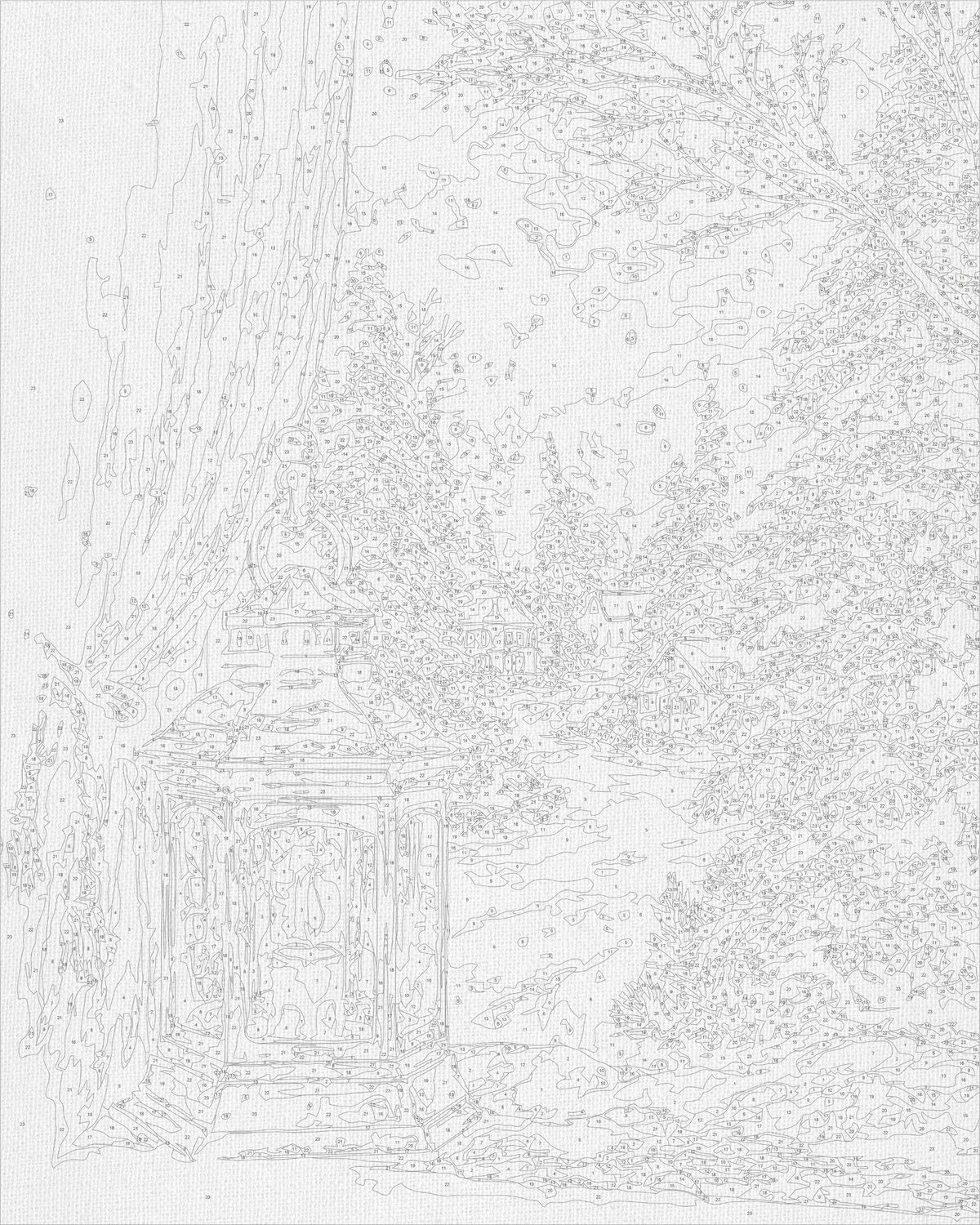Pictură pe numere pe șasiu 40×50 cm – Noapte de iarnă – Iarnă/Crăciun/Peisaj – LW 3549