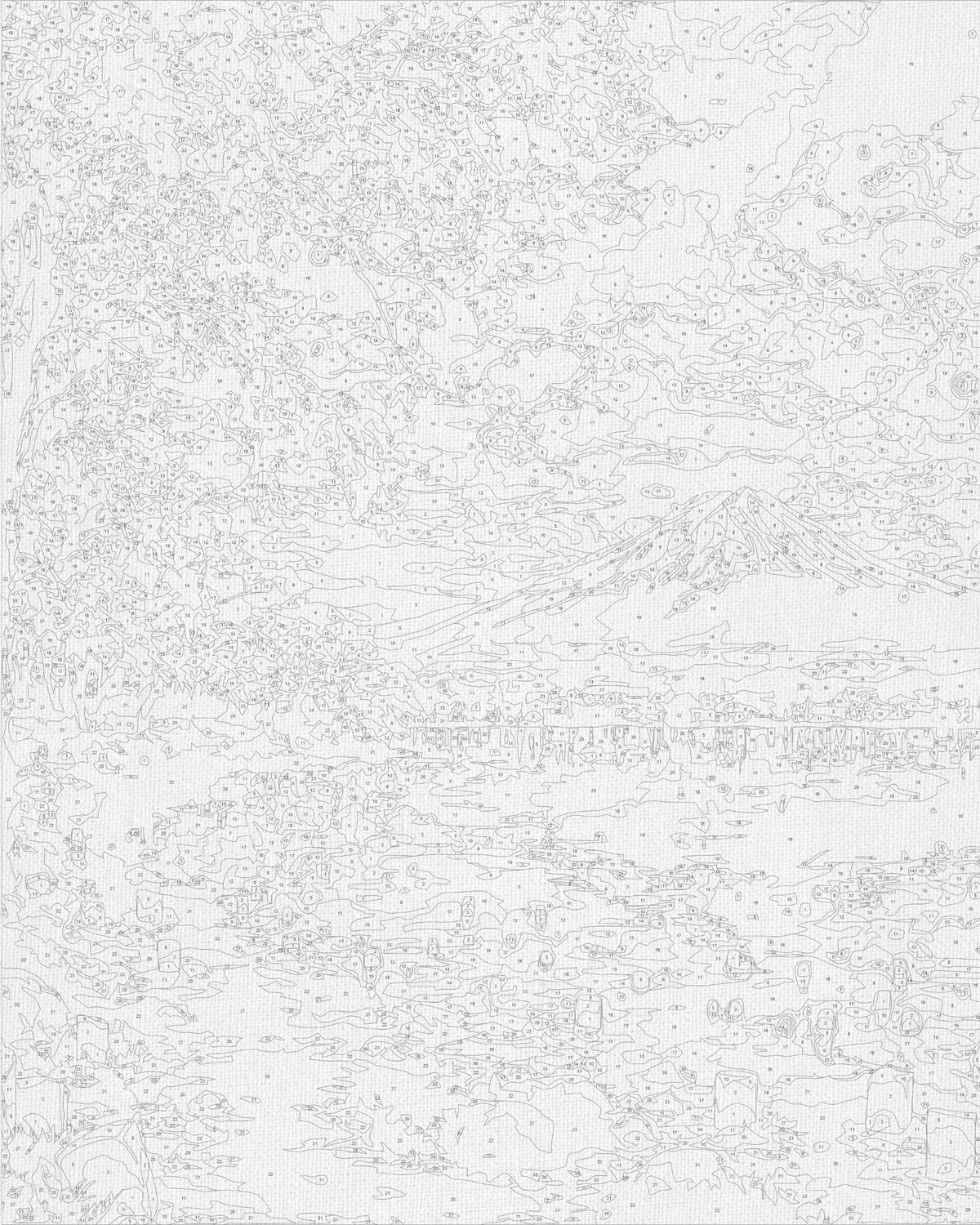 Pictură pe numere pe șasiu 40×50 cm – Fuji la amurg cu culori metalice – Peisaj – LW 3555