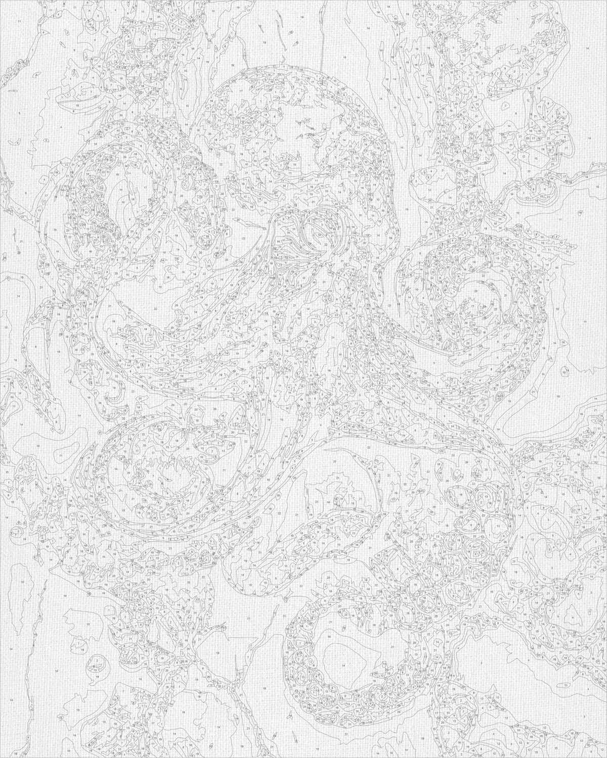 Pictură pe numere pe șasiu 40×50 cm – Caracatiță cu culori metalice – Peisaj/Animale – LW 3556