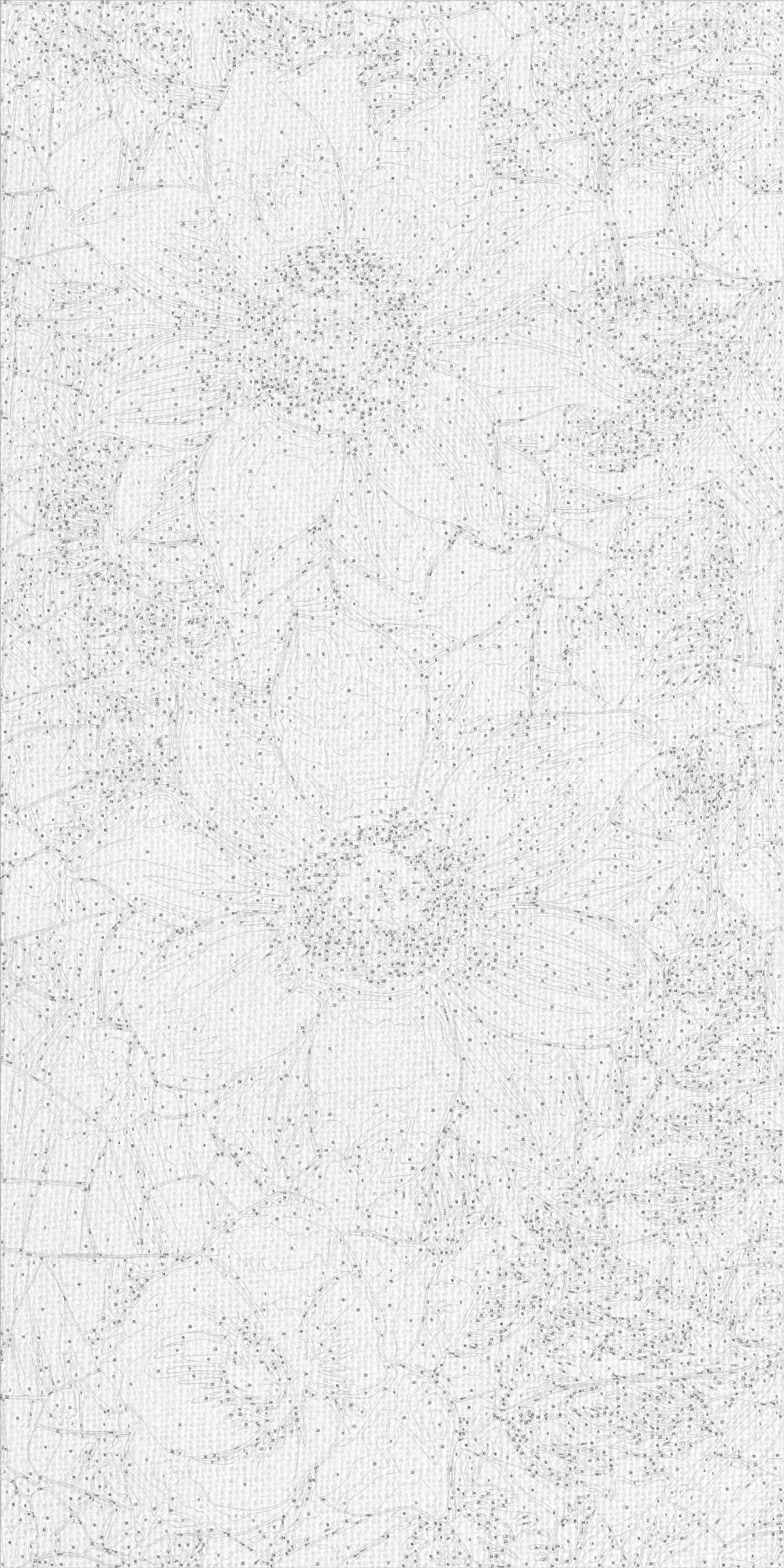Pictură pe numere pe șasiu 40×80 cm – Flori maiestuoase cu culori metalice – Flori – LW 5103