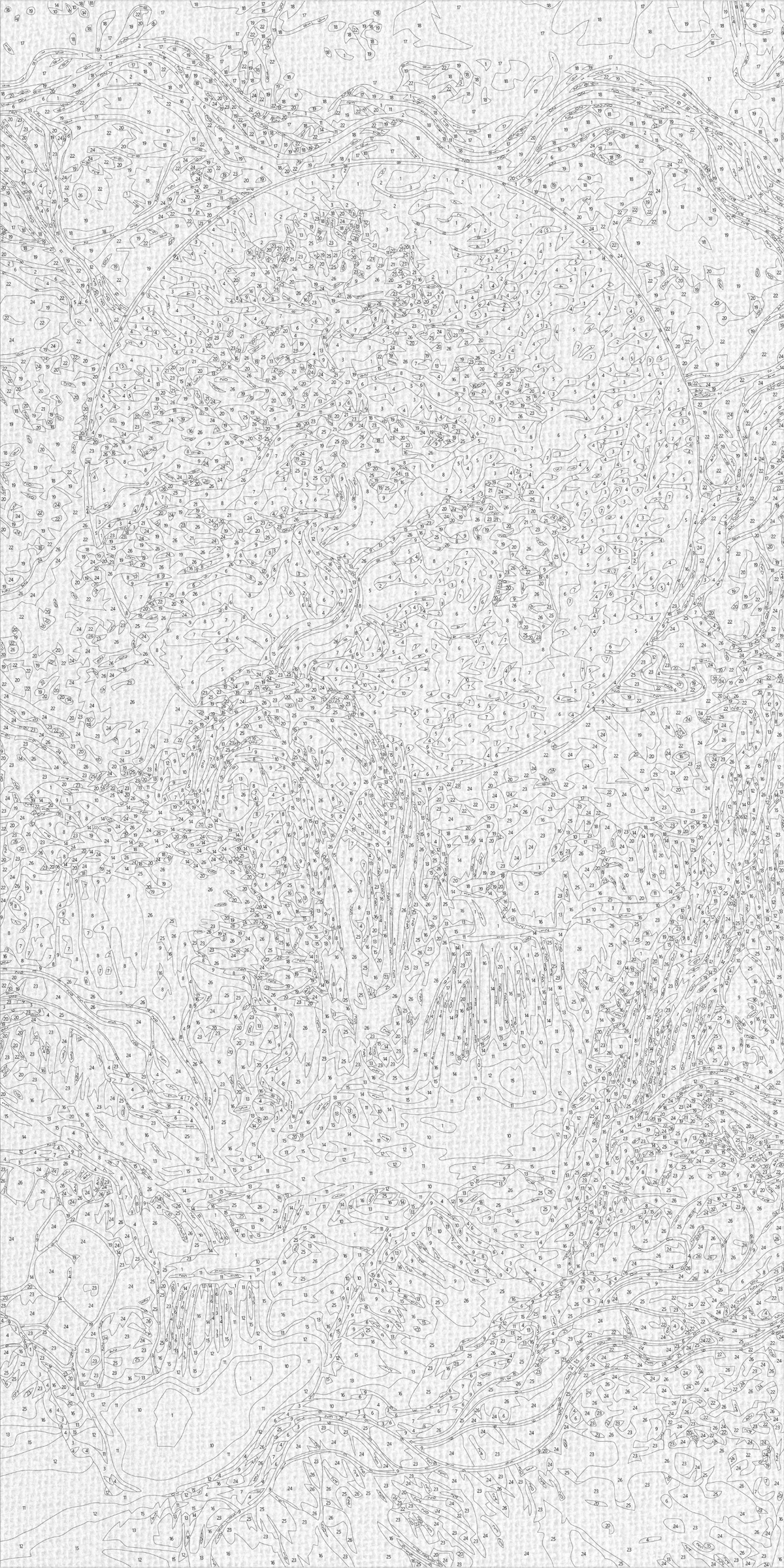Pictură pe numere pe șasiu 40×80 cm – Abstracție: cascadă de munte cu culori metalice – Peisaj – LW 5105