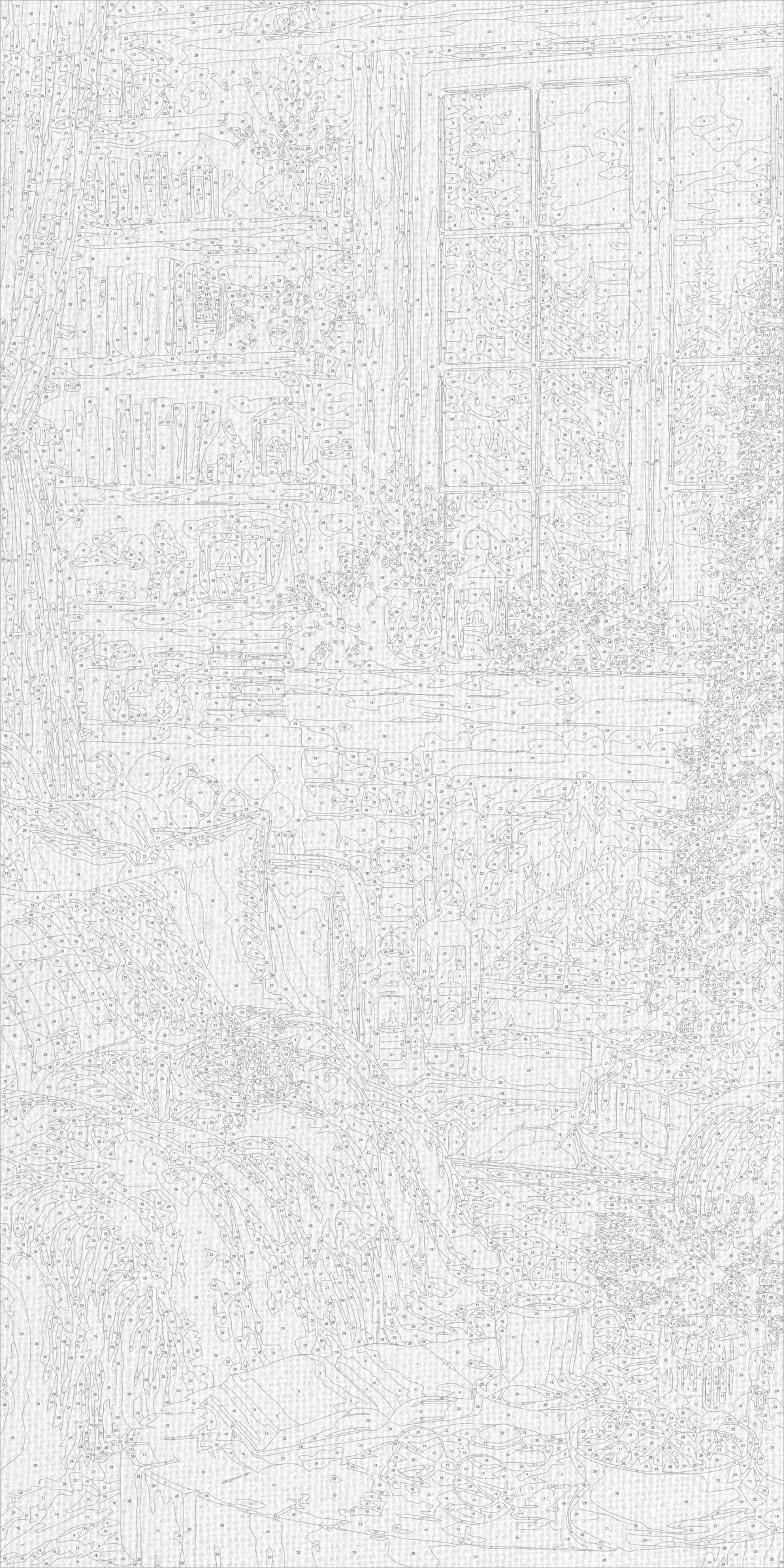 Pictură pe numere pe șasiu 40×80 cm – Seară de iarnă lângă șemineu – Peisaj/Iarnă/Crăciun/Natură statică – LW 5107-01